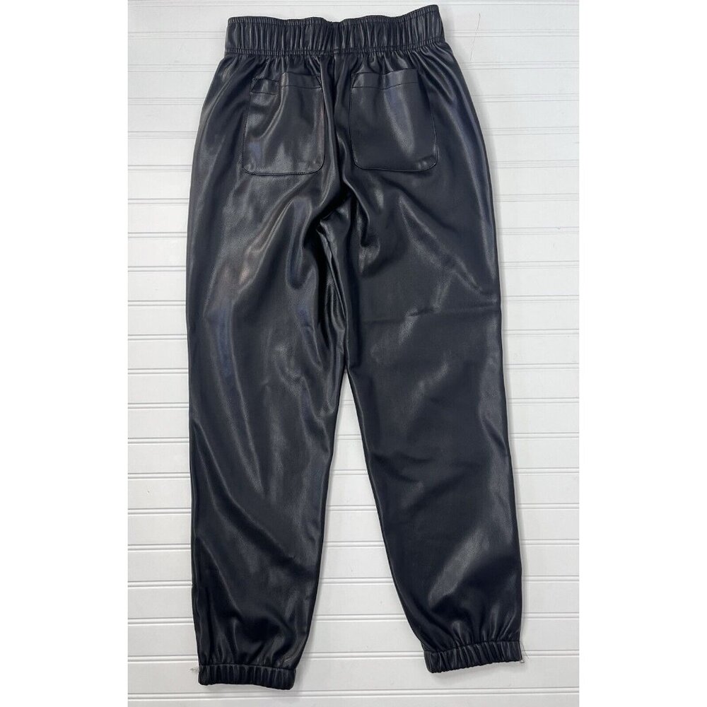 AVEC LES FILLES Women's Black Faux Leather Side Zipper Jogger Pants NWT XS - Picture 5 of 5